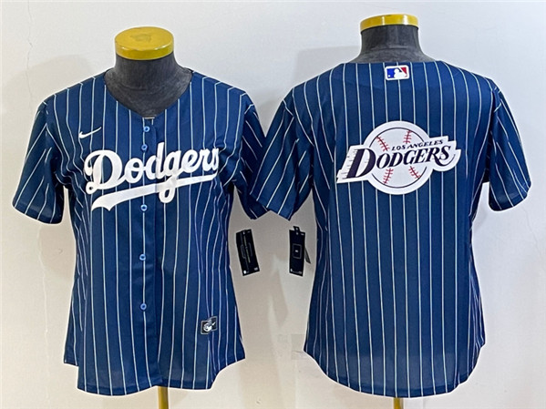 Youth Los Angeles Dodgers Navy Team Big Logo Stitched Baseball Jersey